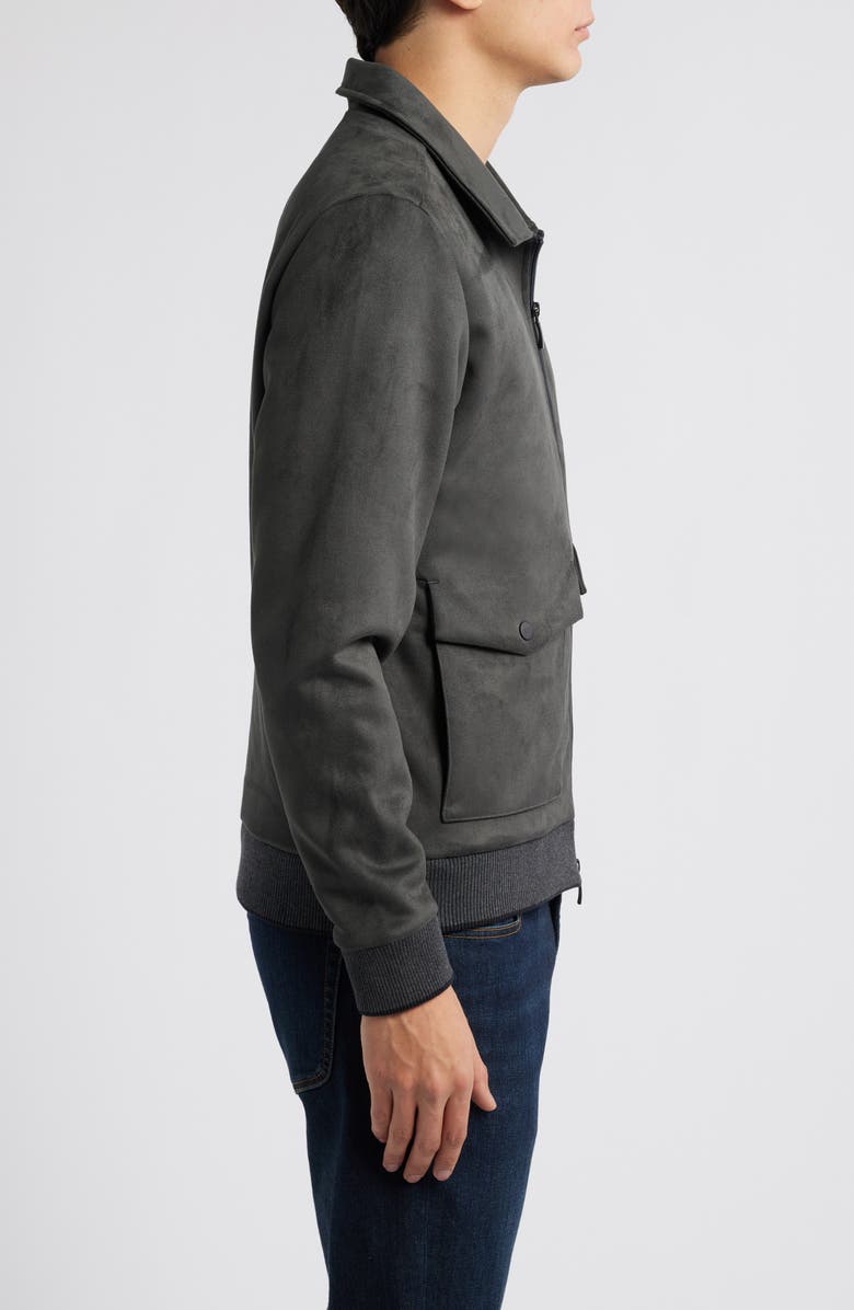 Robert Barakett Lachine Faux Suede Pilot Jacket, Alternate, color, Charcoal