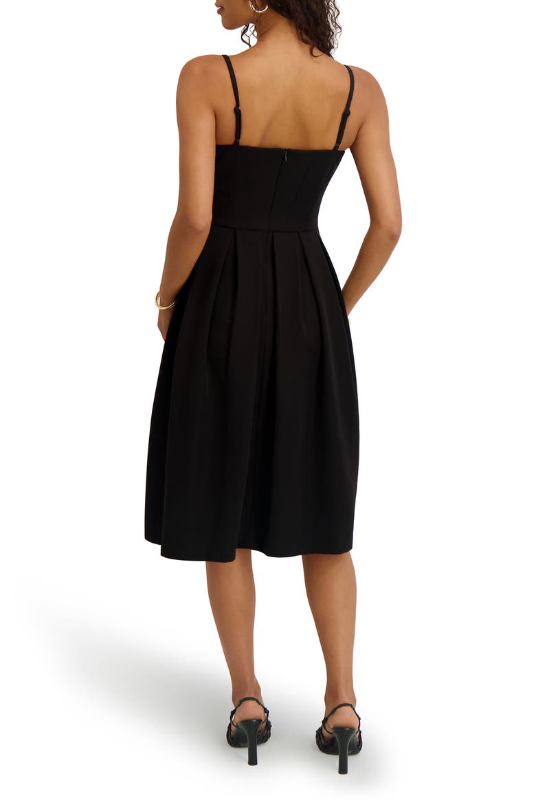Gab Soft Touch Pleated Midi Dress, Alternate, color, BLACK