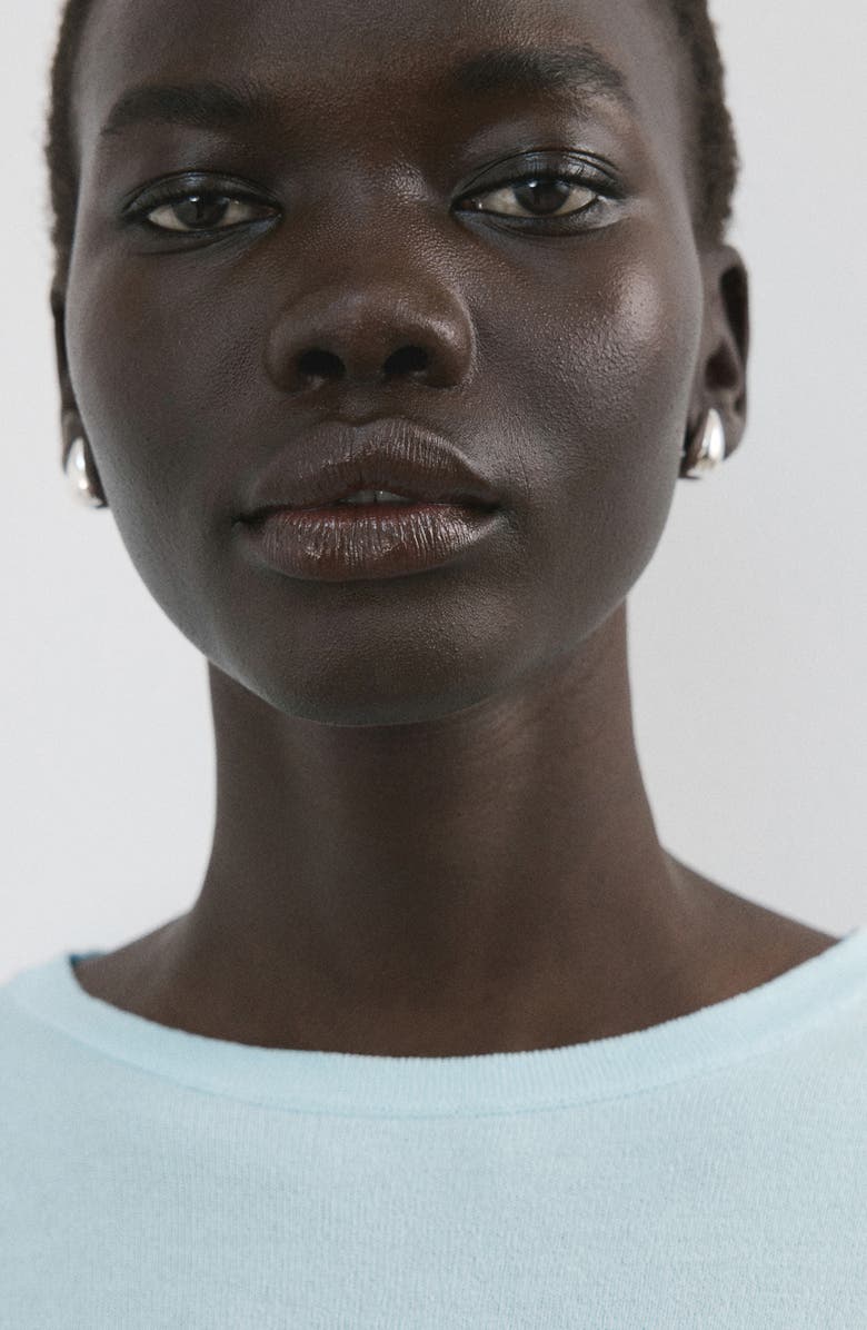 MANGO Bow Short Sleeve Sweater, Alternate, color,