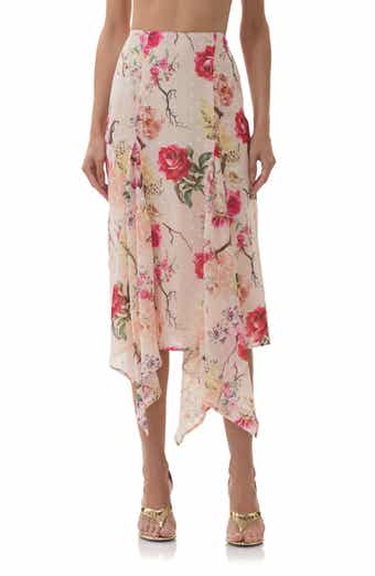 AFRM Sablyn Asymmetric Chiffon Midi Skirt