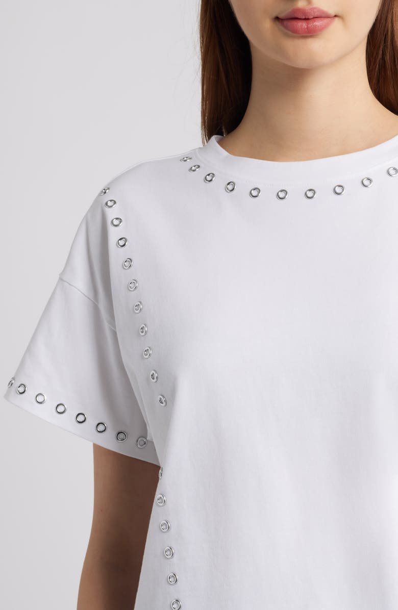 rag & bone/JEAN Kelly Grommet Boxy T-Shirt, Alternate, color, White