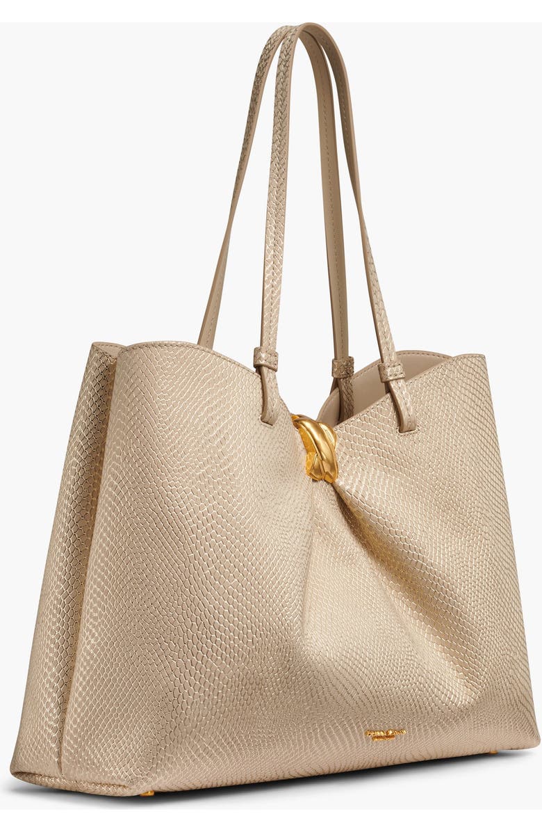 Donna Karan New York Cambric Snake Tote, Alternate, color, Metallic Bone