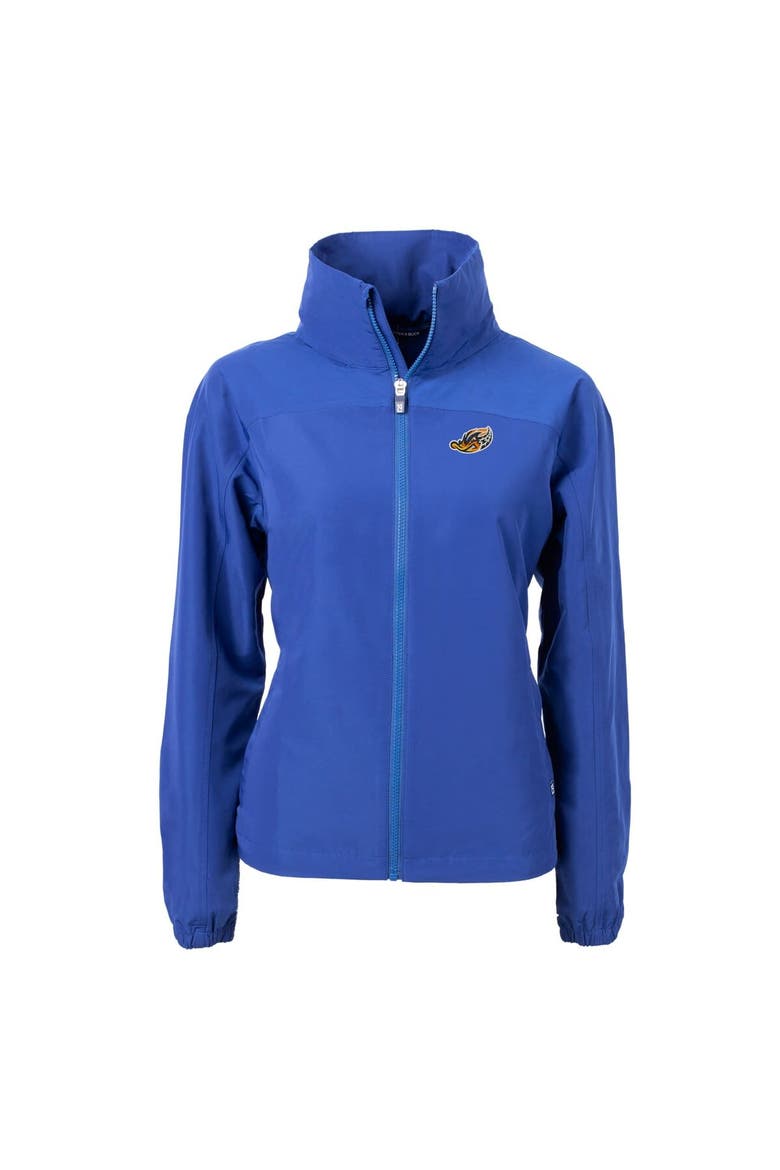 Women's Cutter & Buck  Blue Akron RubberDucks Charter Eco Recycled Full-Zip Jacket, Alternate, color, Blue