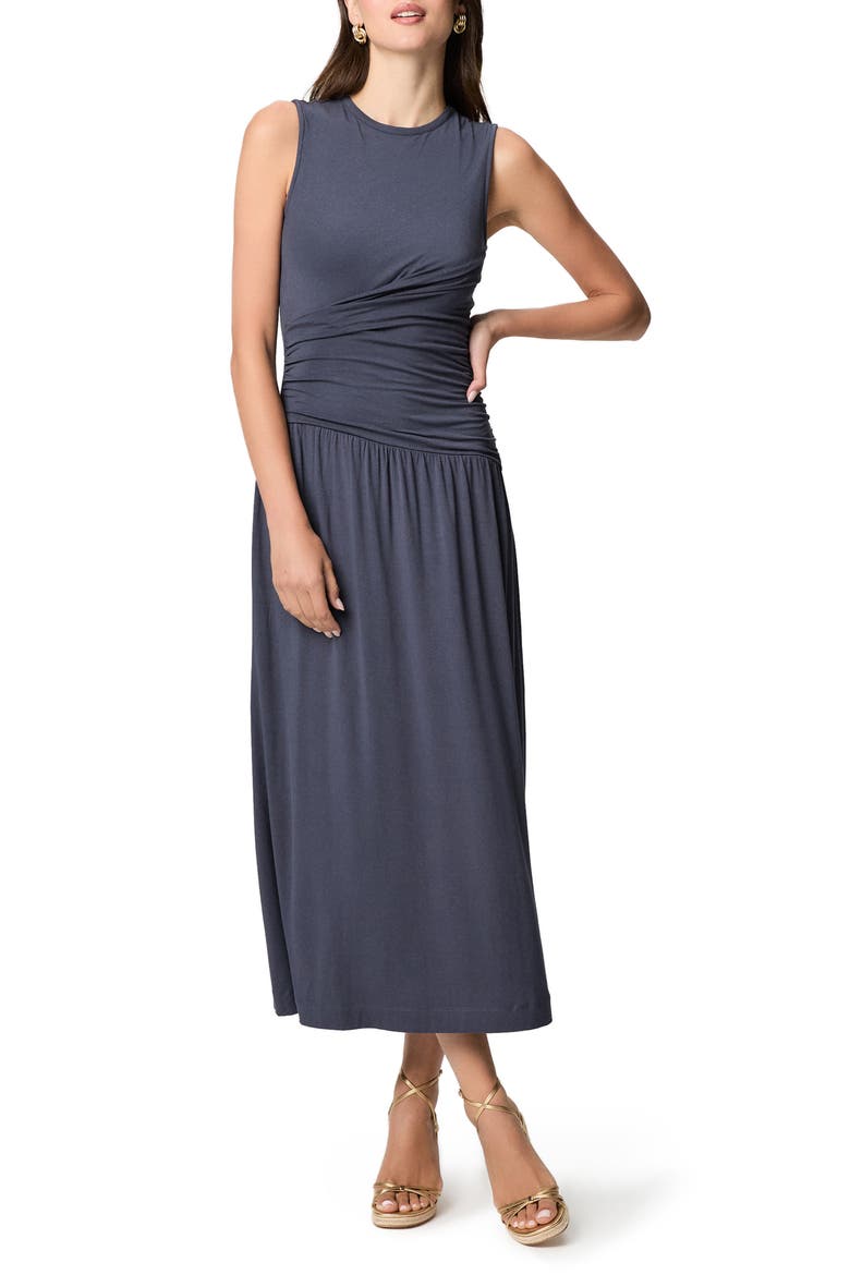 Bonita Sleeveless Ruched Midi Dress, Main, color, PACIFICBLU