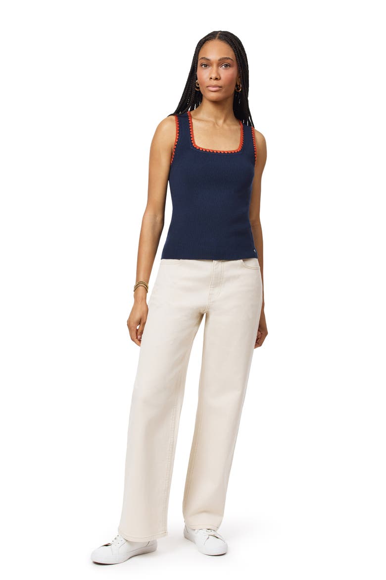 Embroidered Trim Sweater Tank, Alternate, color, BLACK IRIS
