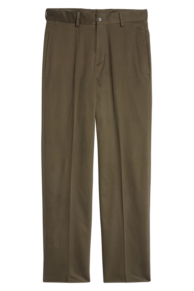 Charleston Khakis Flat Front Stretch Sateen Pants, Alternate, color, OLIVE