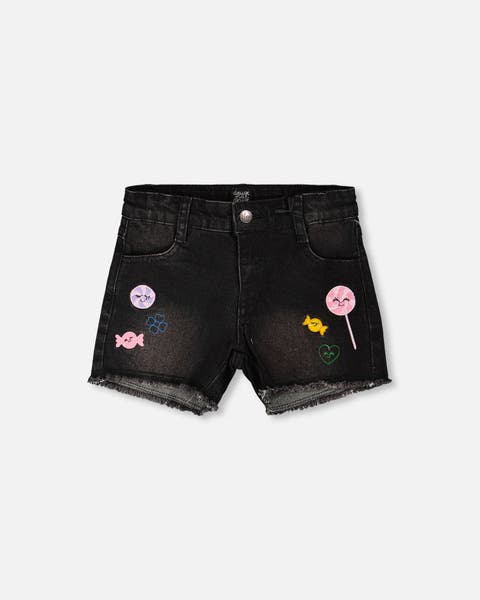 Candy and Lollipop Embroidery Denim Shorts (Toddler, Little Kid & Big Kid)