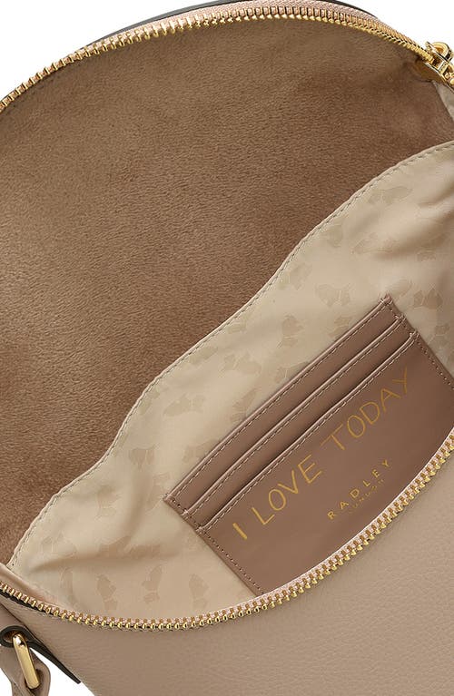 Radley London Crown Hill Small Flap Leather Crossbody Bag In Silt