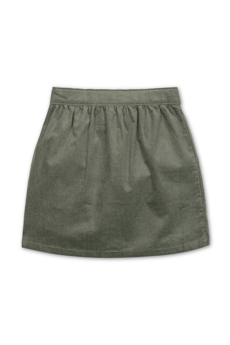 Kids' Organic Corduroy Button Front Skirt, Alternate, color, Sage