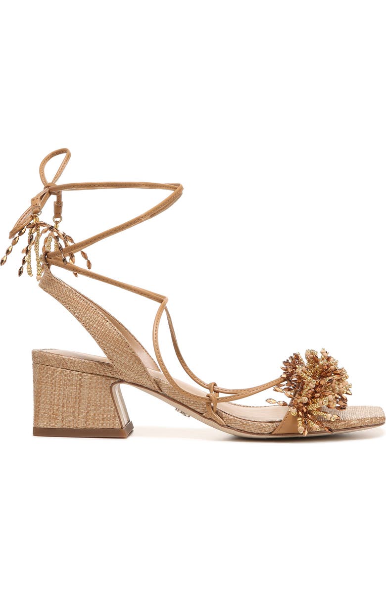 Sam Edelman Walda Beaded Ankle Tie Sandal, Alternate, color, Buff Tan