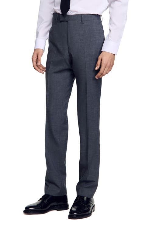 Sandro Classic Fit Suit Trousers In Mocked Grey
