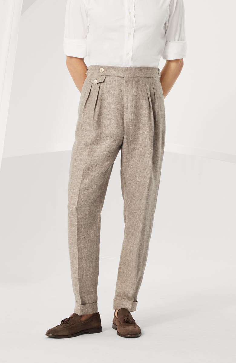 Brunello Cucinelli Double pleated trousers, Alternate, color, 