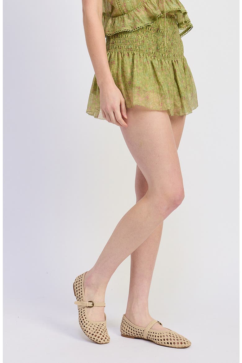 Jenny Smocked Shorts, Alternate, color, LIGHT GREEN DITSY