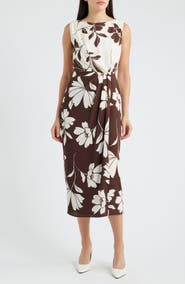 Anne Klein Floral Faux Wrap Maxi Dress
