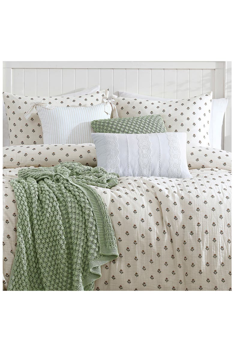 Eyelet Trim Accent Pillow, Alternate, color, WHITE