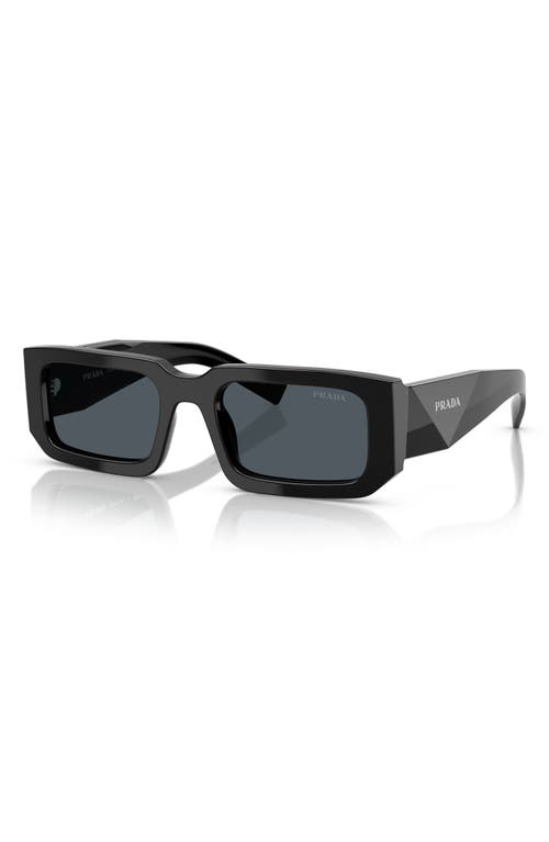 Prada 53mm Rectangular Sunglasses In Black Grey