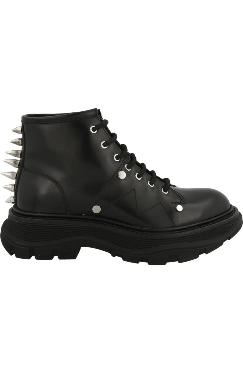 McQueen Studded Combat Bootie, Alternate, color, Black