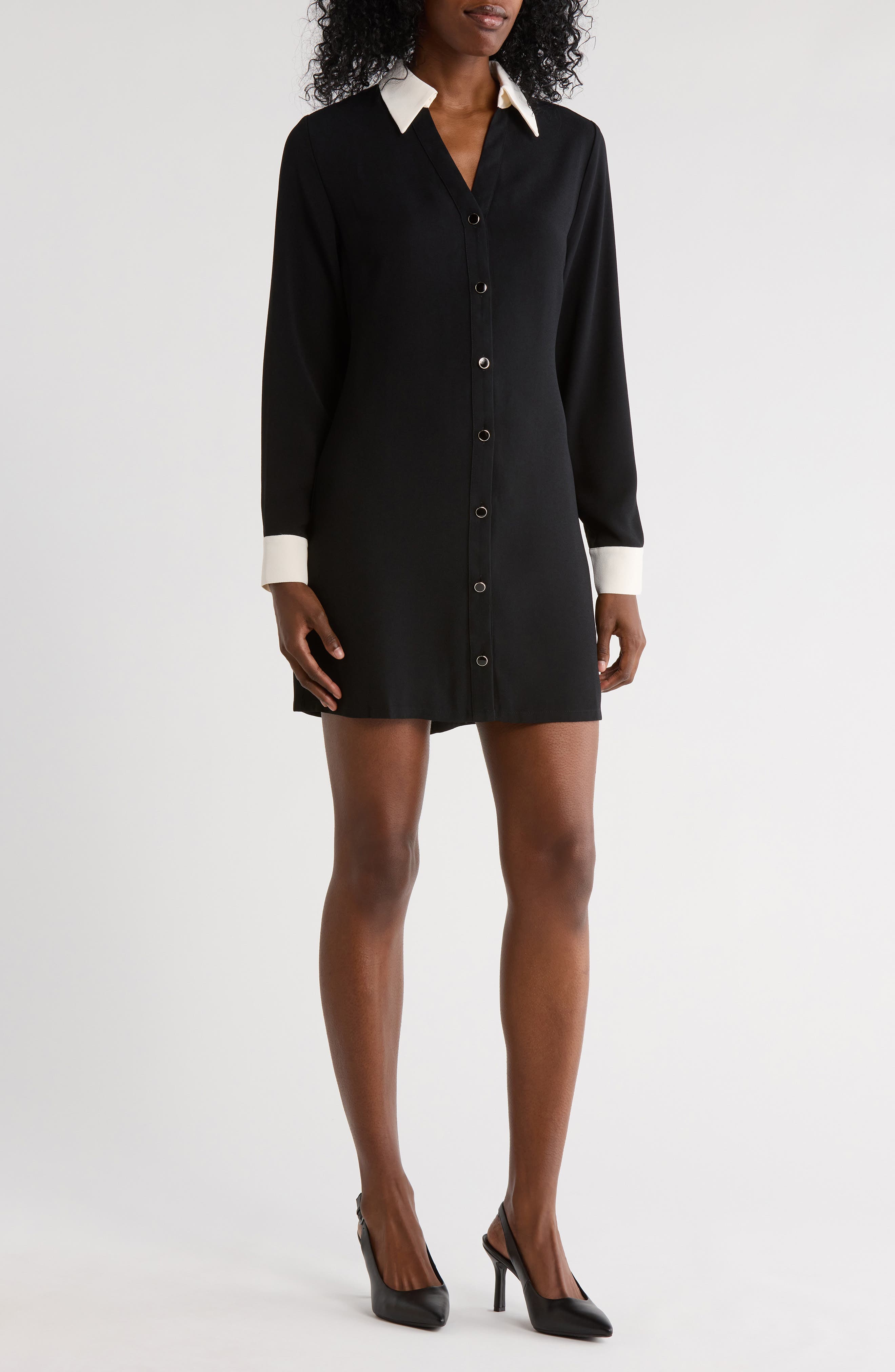 French Connection Contrast Collar Shirtdress