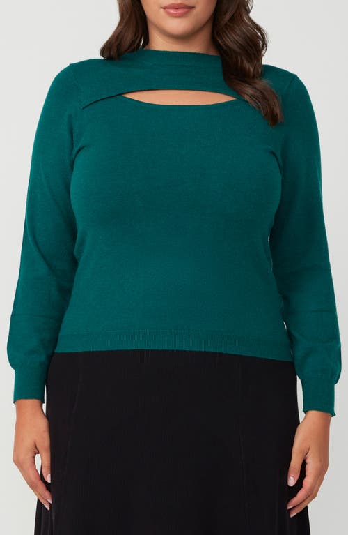 Estelle Alba Cutout Sweater in Forest Green 