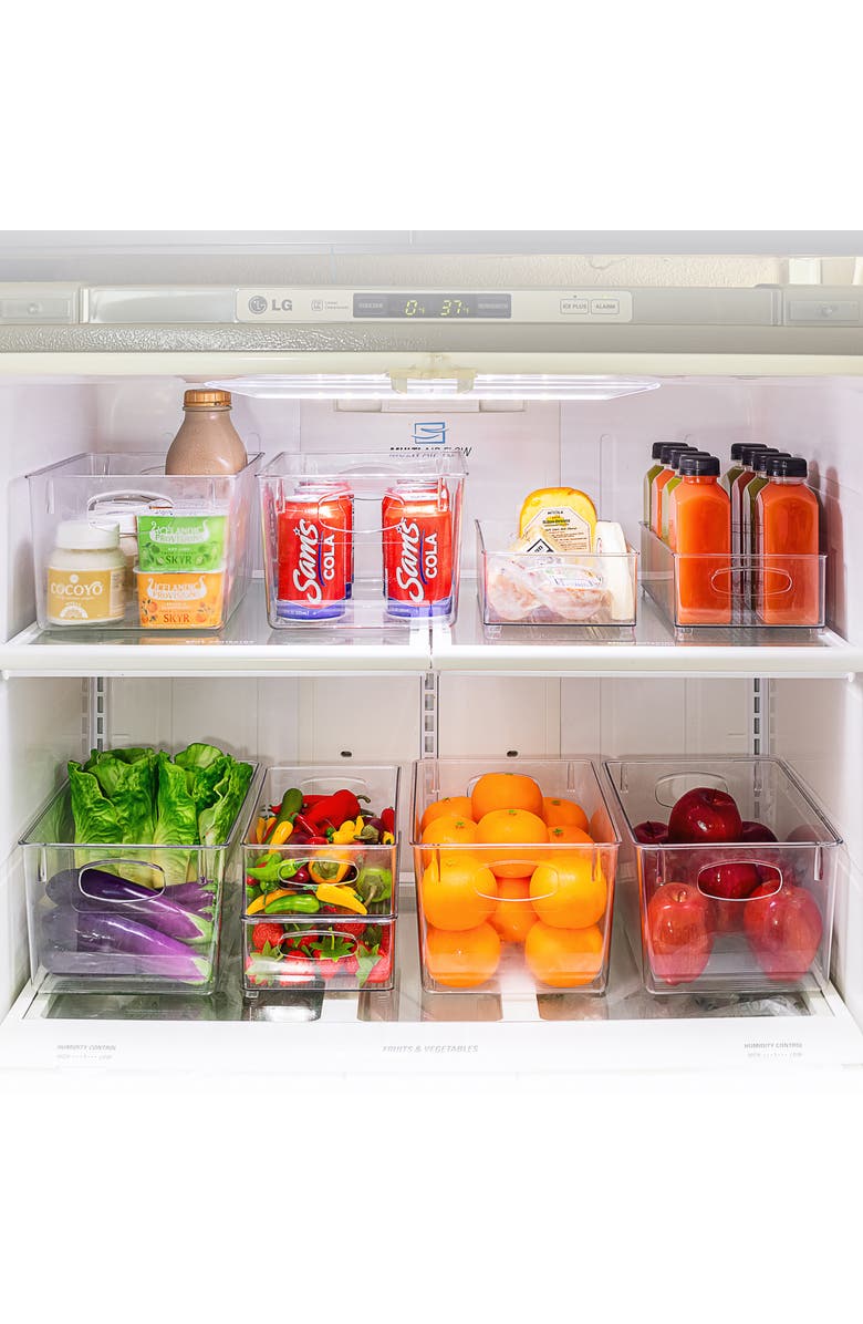 SORBUS 8-Pack Large Clear Fridge Organizer Bins, Alternate, color, Clear