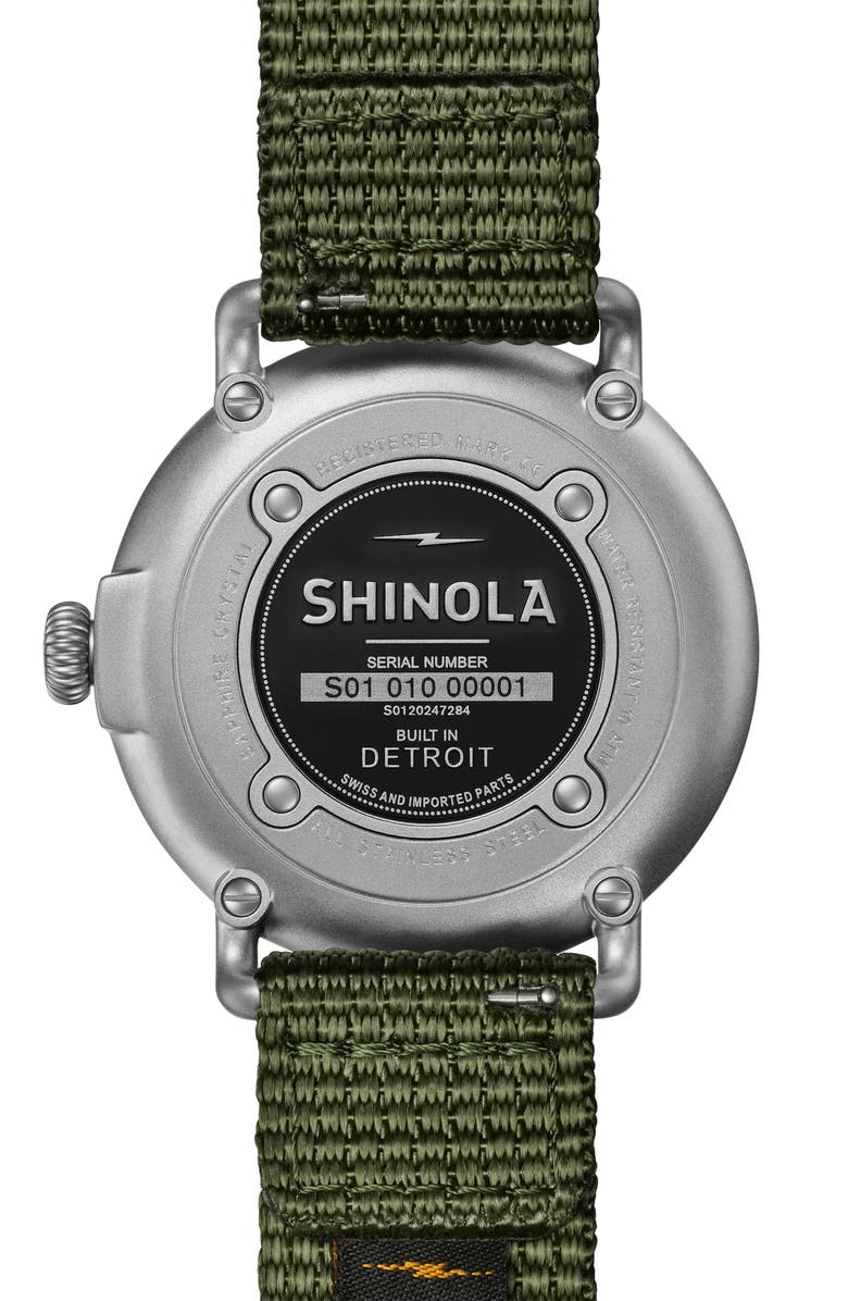 Shinola Runwell Field Nylon Strap Watch, 41mm, Alternate, color,