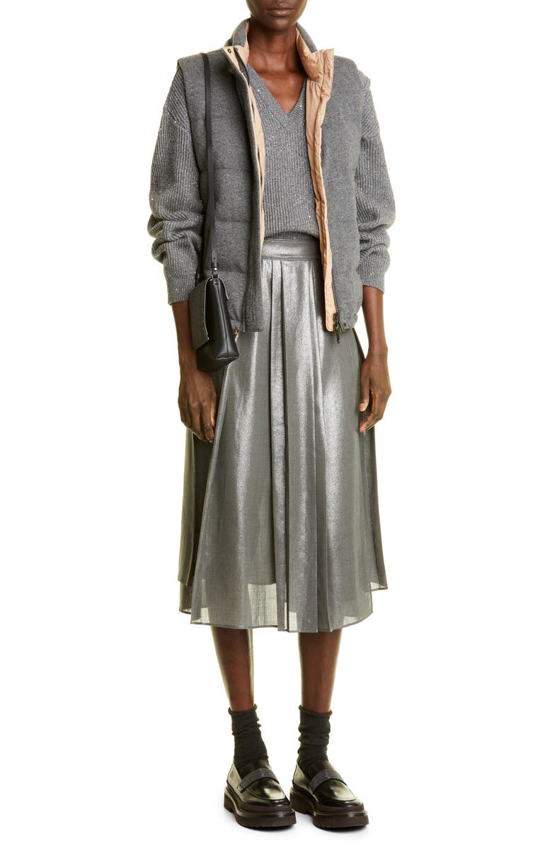 Brunello Cucinelli Reversible Down Puffer Vest, Alternate, color, 