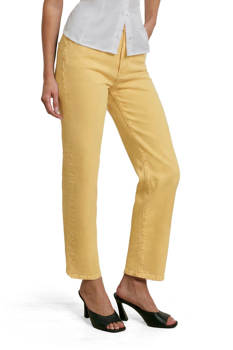 The Valentina Super High Waist Straight Leg Jeans, Alternate, color, GOLDEN