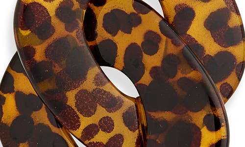 Eye Candy Los Angeles Rose Cheetah Print Acrylic Drop Earrings