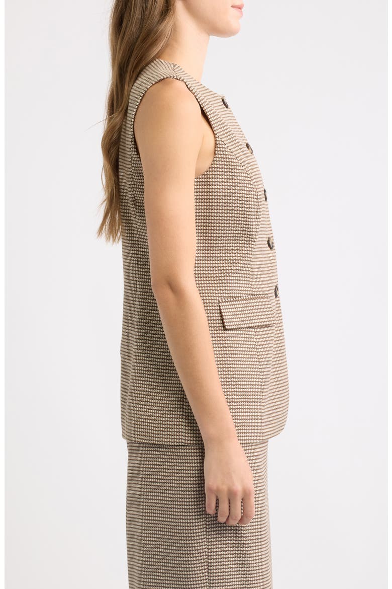 Houndstooth Five-Button Vest, Alternate, color, NATURAL CLAY MULTI
