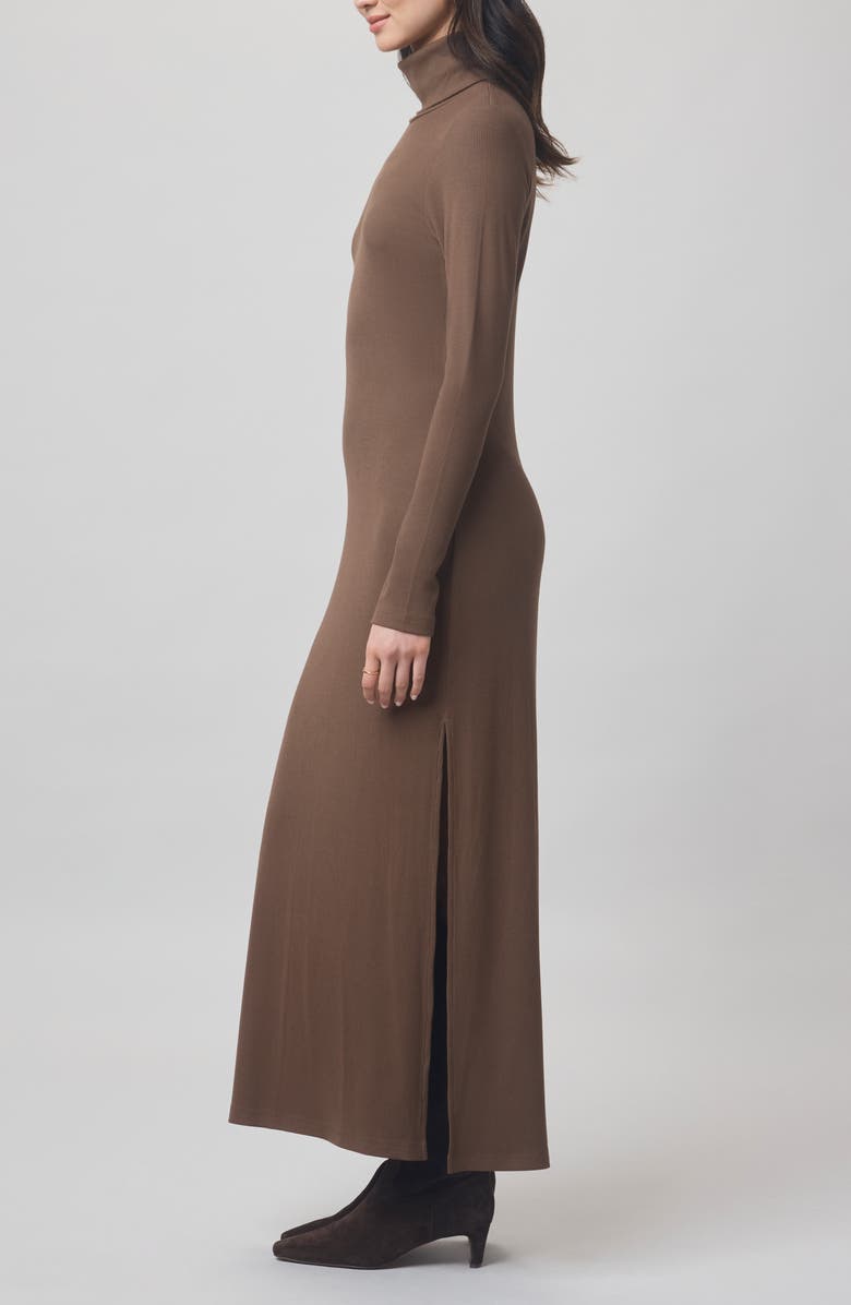 Splendid x @cellajaneblog Rib Turtleneck Dress, Alternate, color, Truffle