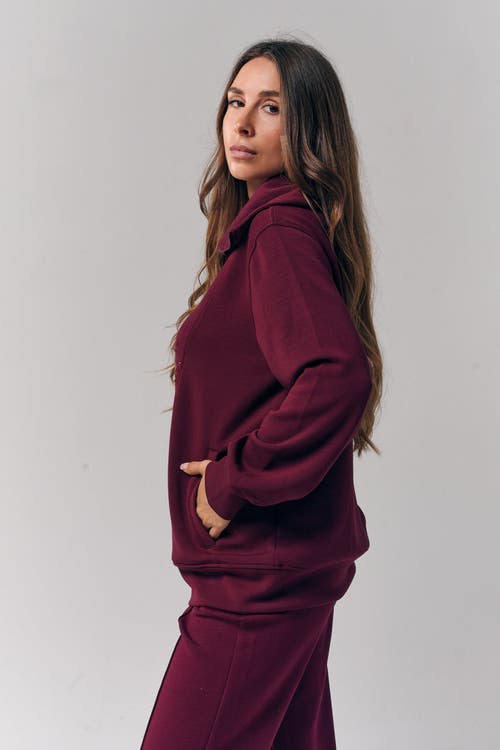 Le Fafo Raven Zip Up Jacket In Burgundy