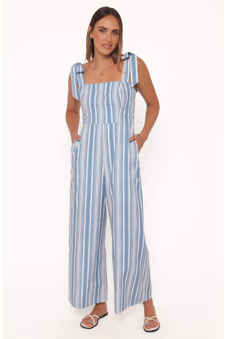 Ella Stripe Jumpsuit, Alternate, color, BLUE/WHITE STRIPE