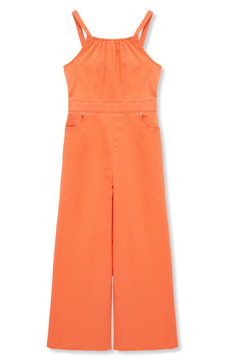 Truce Kids' Sleeveless Stretch Cotton Jumpsuit, Main, color, Coral