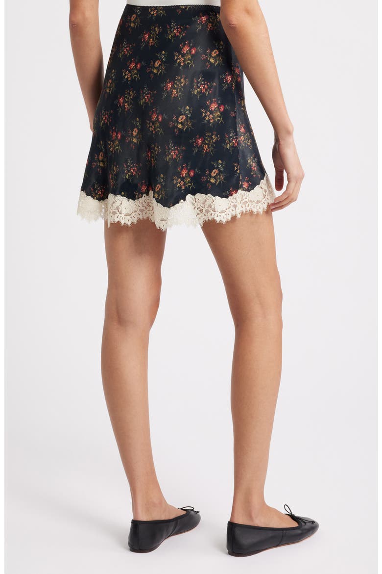 Giulietta Lace Trim Crepe Back Satin Miniskirt, Alternate, color, FLEUR DU PALAIS