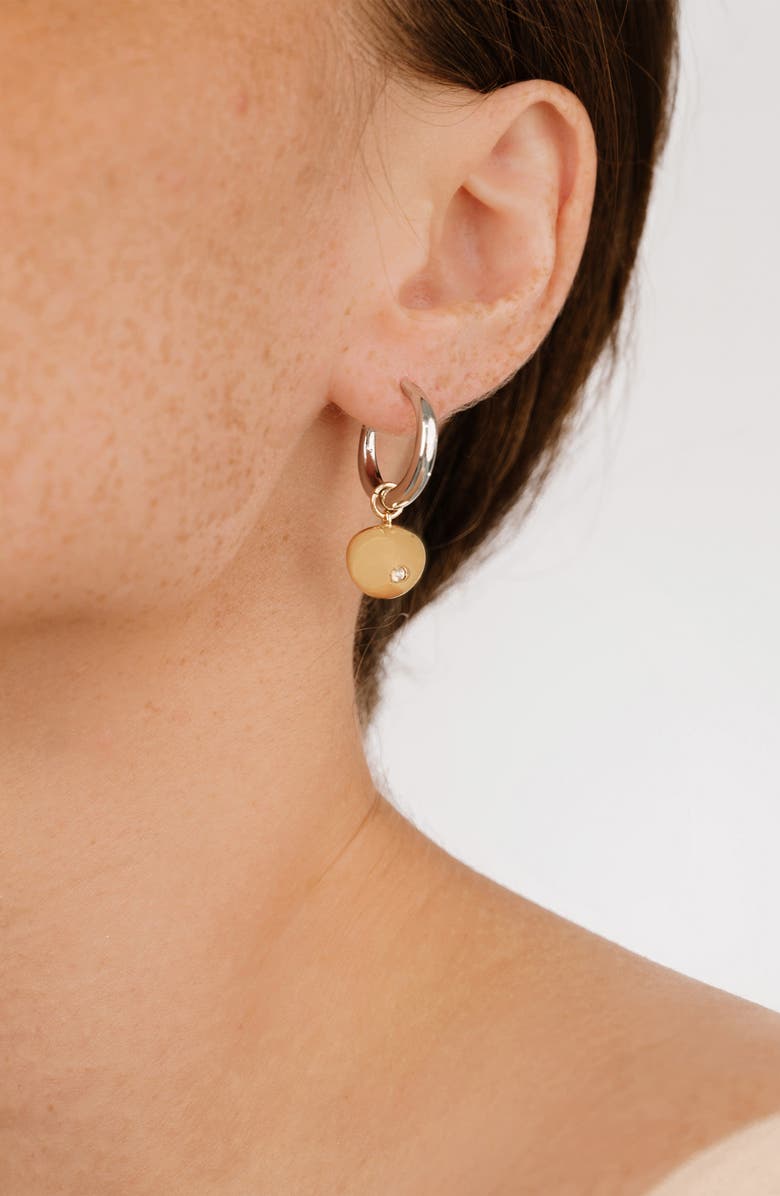 Ettika Polished Pebbles Drop Hoop Earrings, Alternate, color, Gold/ Silver