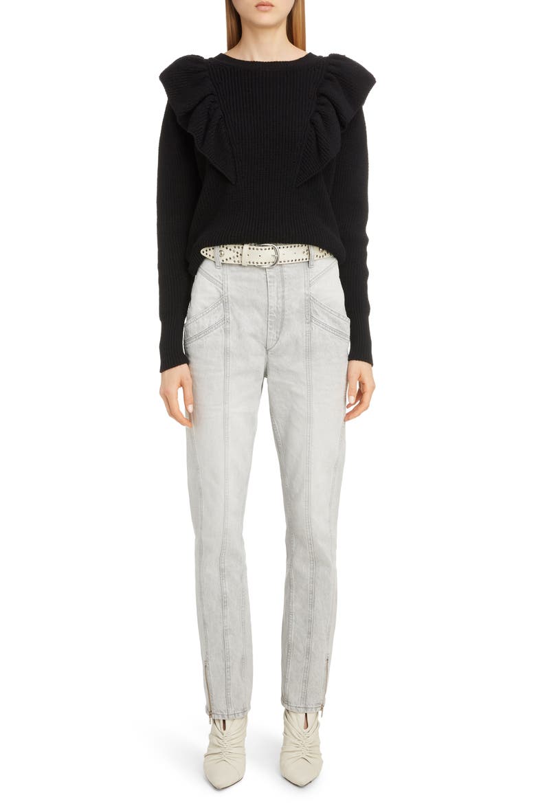 Straight Leg Jeans, Alternate, color, GREY