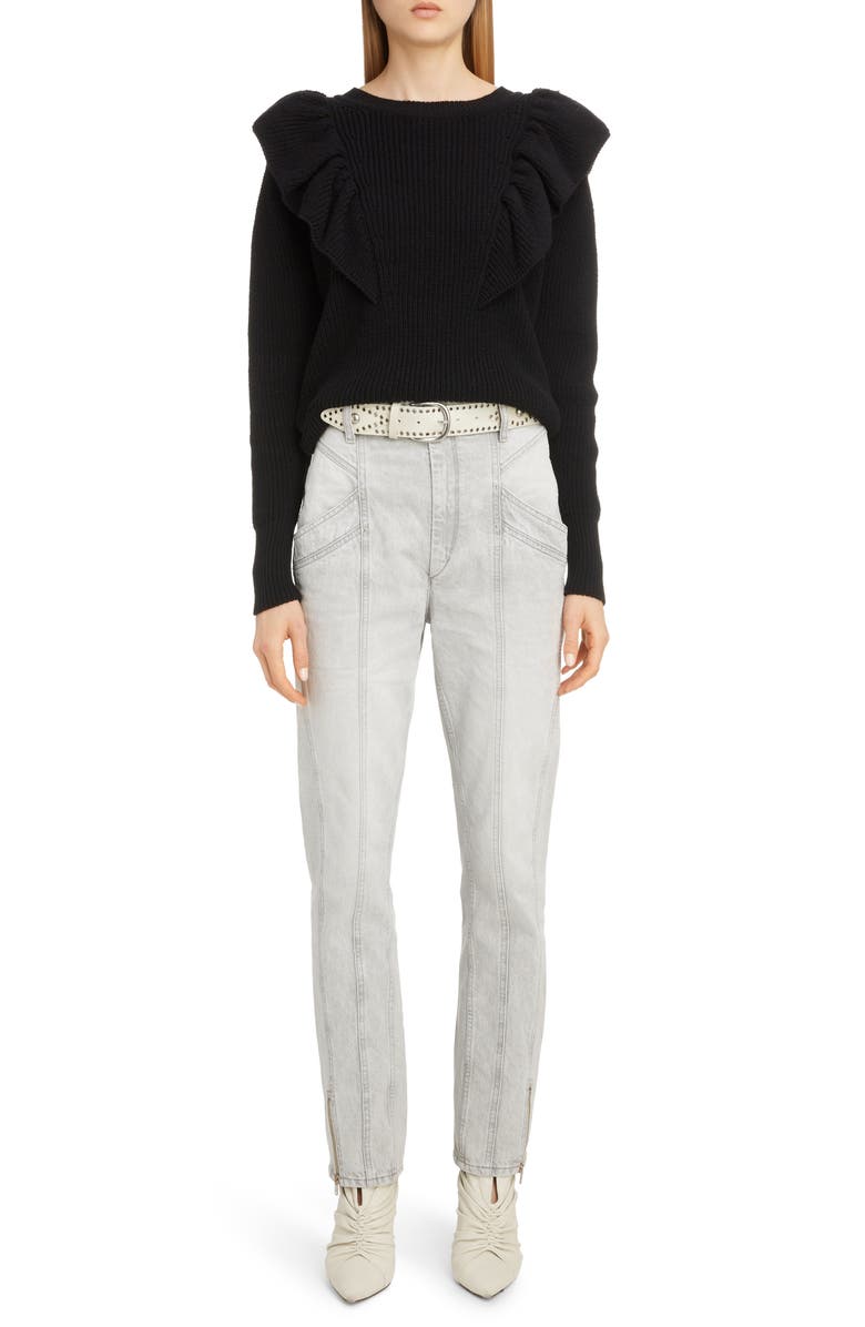 Isabel Marant Straight Leg Jeans, Alternate, color, 
