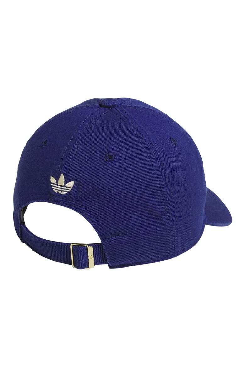 Relaxed Trefoil Cotton Baseball Cap, Alternate, color, VICTORY BLUE/ VANILLA YELLOW