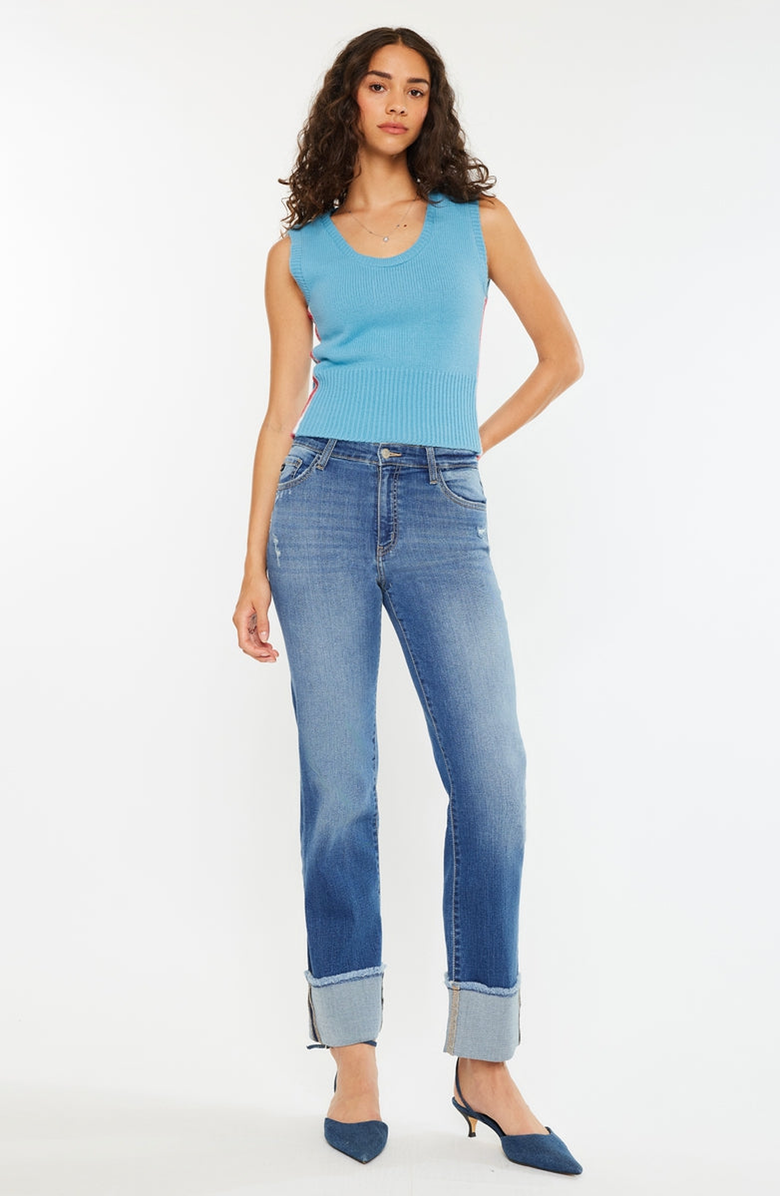 KanCan Quin Essentials High Rise Straight Jeans, Alternate, color, Medium Wash