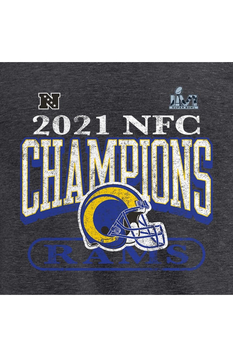 FANATICS Women's Fanatics Branded Heathered Charcoal Los Angeles Rams Super Bowl LVI Bound Classic Play Stripe 3/4-Sleeve Scoop Neck T-Shirt, Alternate, color, 