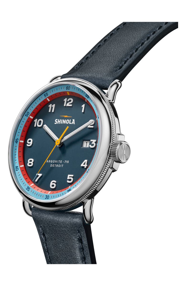 Shinola The Canfield Model C56 Leather Strap Watch, 43mm, Alternate, color, 