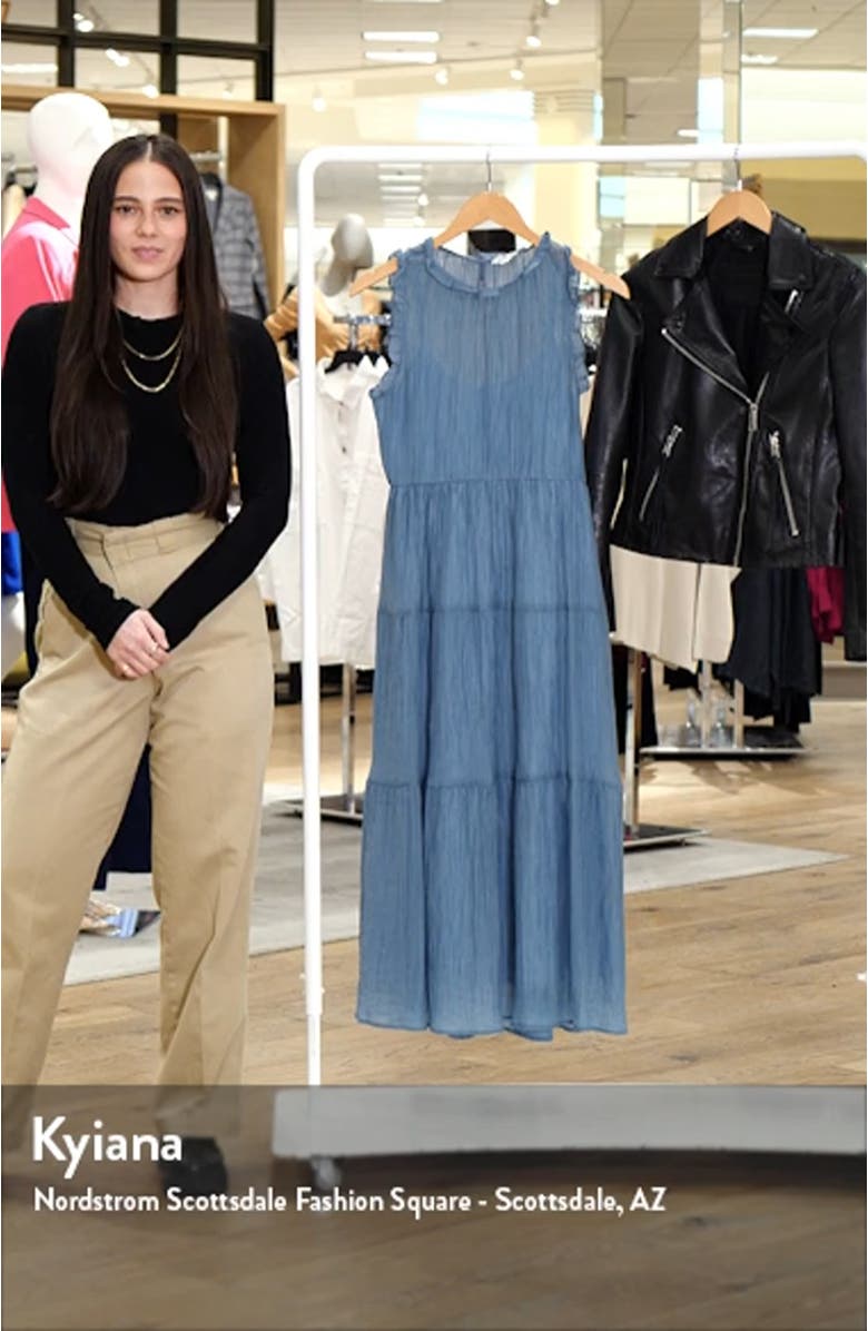 Crinkle Tiered Sleeveless Midi Dress, sales video thumbnail