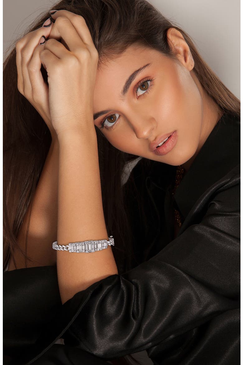 Clarity 5 Cube Diamond Link Bracelet, Alternate, color, 18KWG