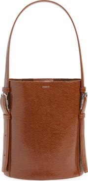 Coperni Ergonomic Lizard Print Leather Bucket Bag