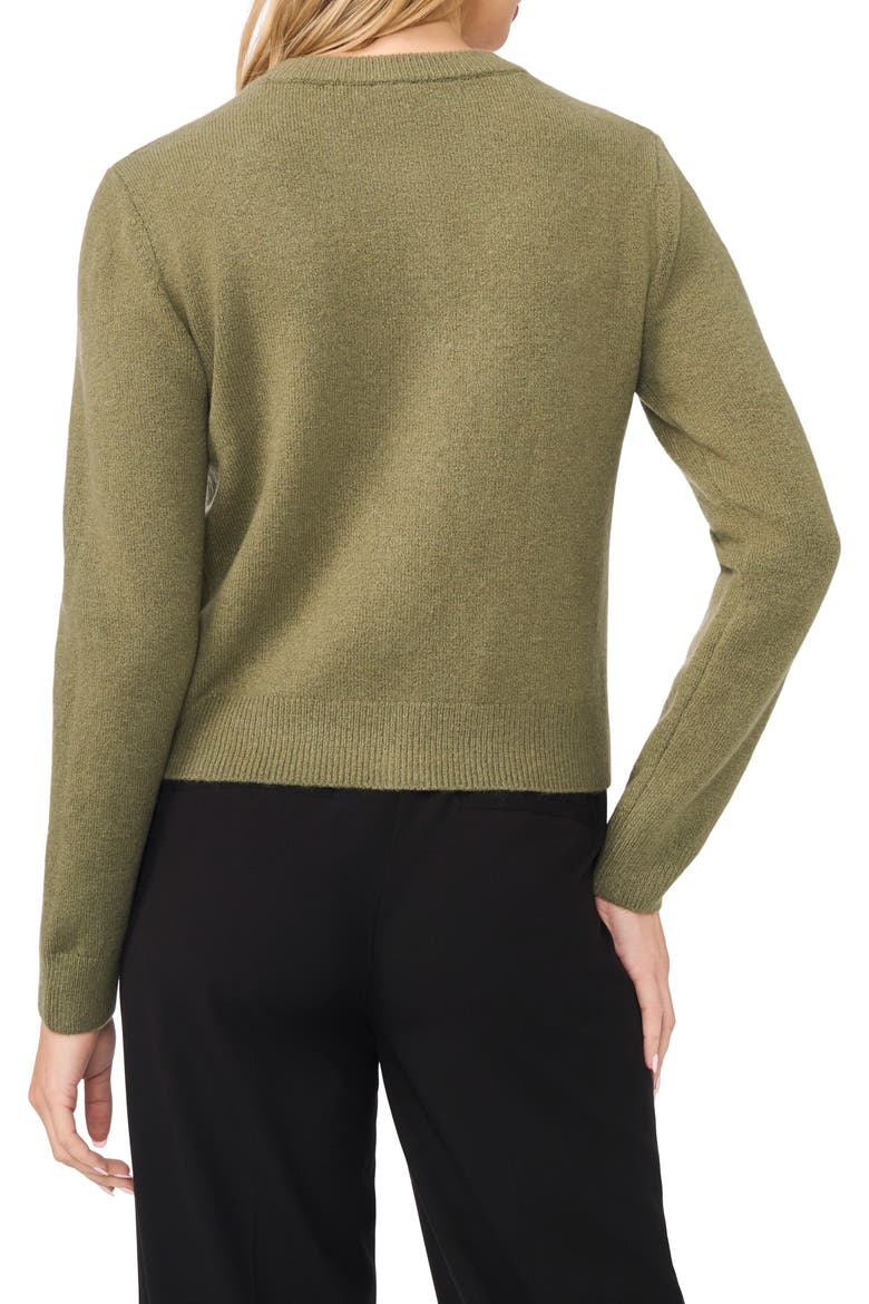 Crewneck Cardigan, Alternate, color, GREEN EARTH