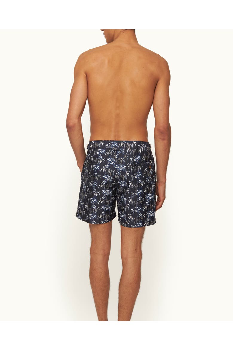 Bulldog Exclusive-Print Mid-Length Swim Shorts, Alternate, color, NIGHT IRIS