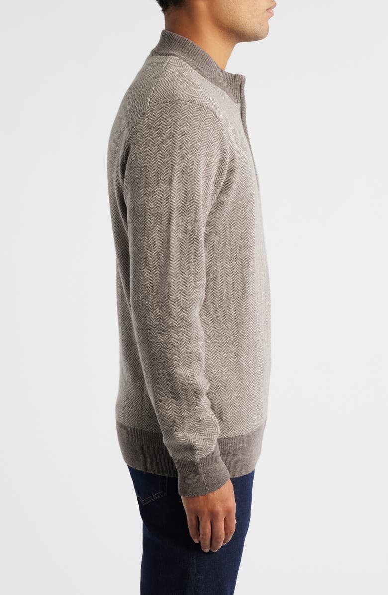 Robert Barakett Grant Merino Wool Quarter Zip Sweater, Alternate, color, Oatmeal