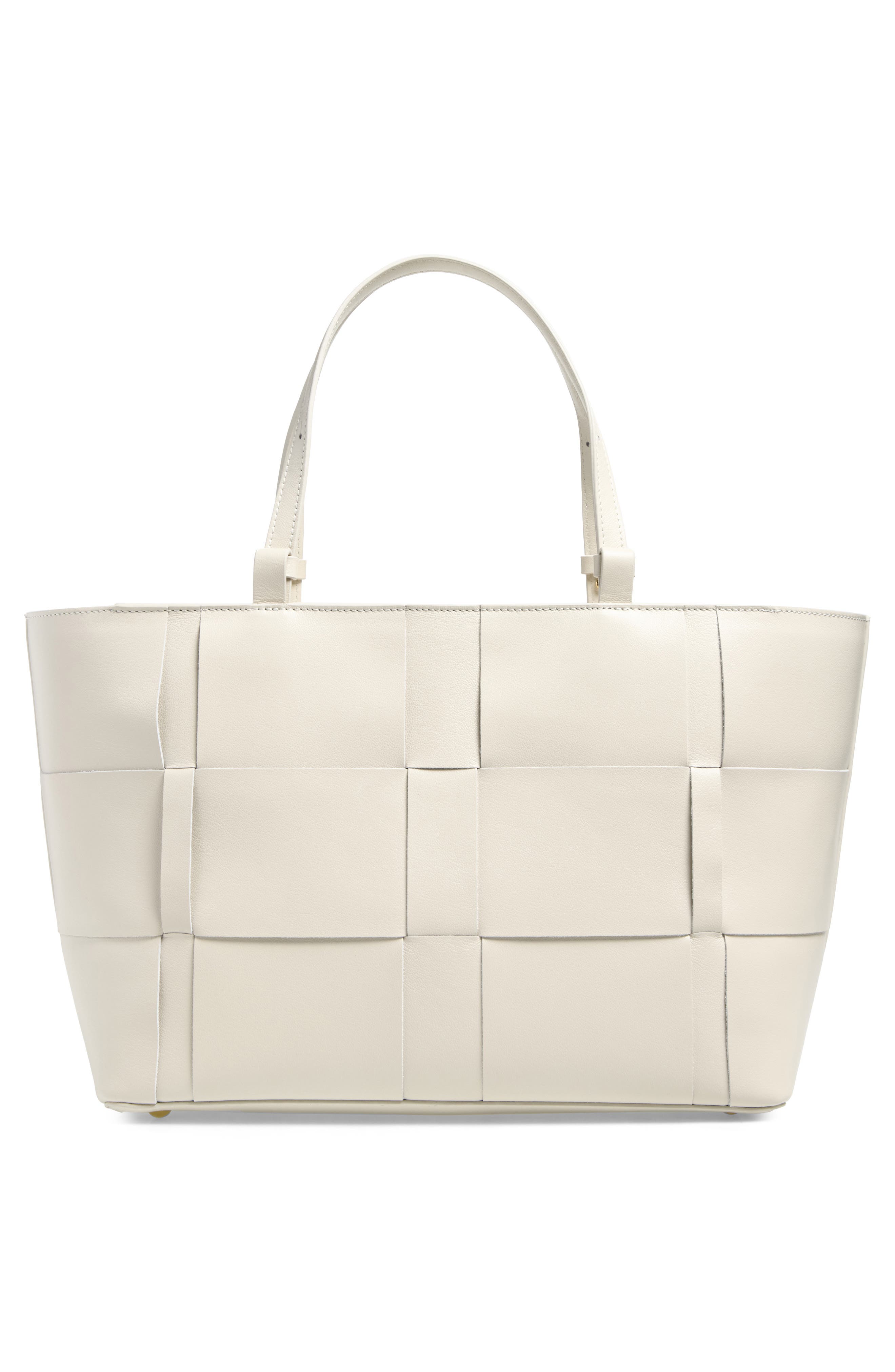 The Florence Woven Leather Tote, Alternate, color, CHALK