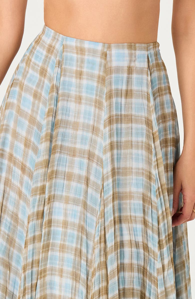 ASTR the Label Fiori Plaid Skirt, Alternate, color, Blue Brown Plaid