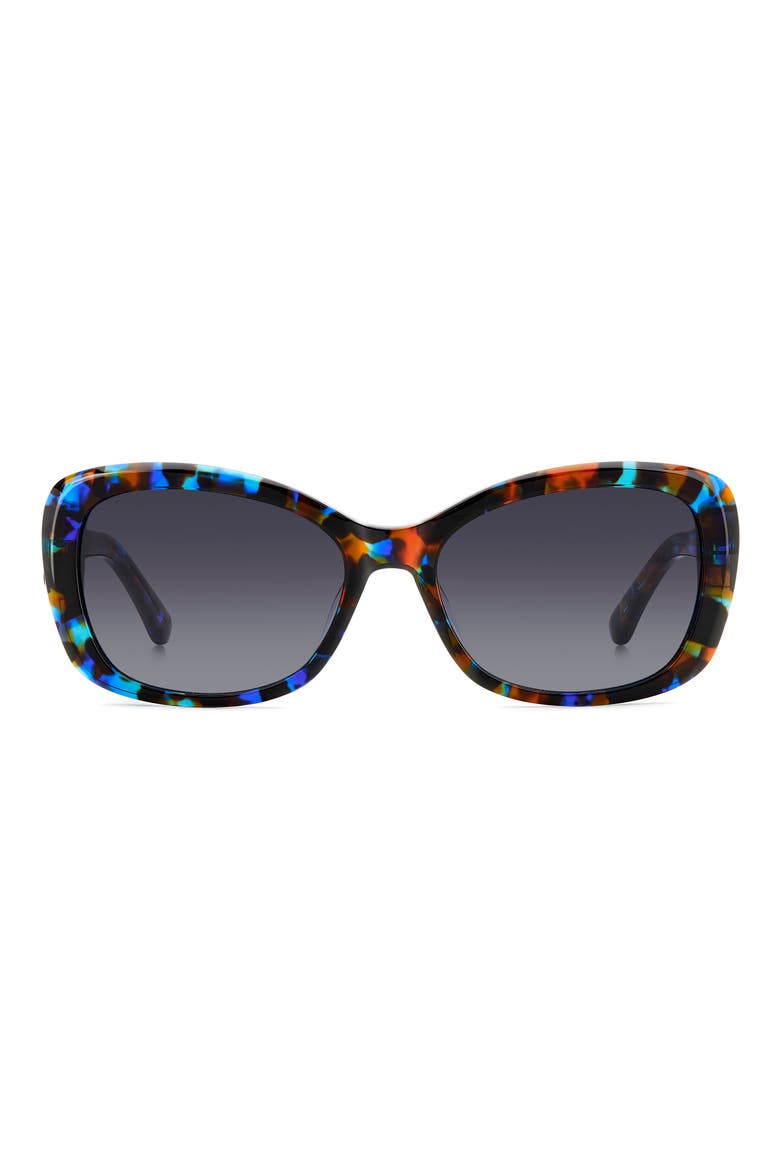 elowen 55mm gradient round sunglasses, Main, color, BLACK BLUE HAVANA/ GREY